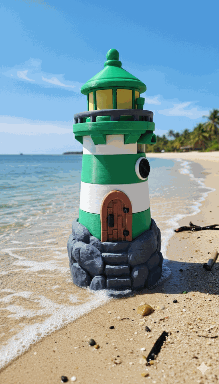 Lighthouse soap holder for Bath and Body Works Soap (Dark Green/White)