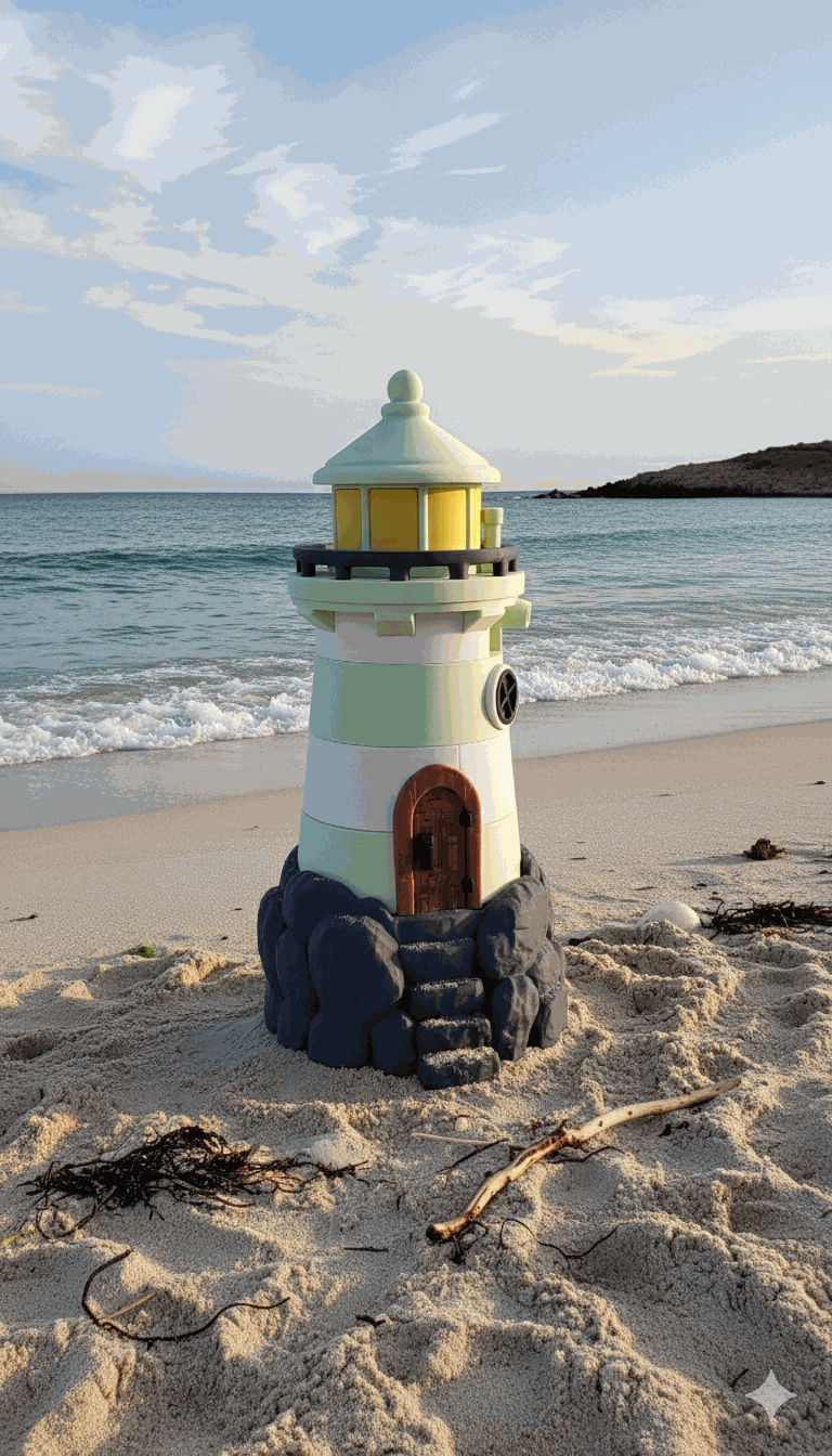 Lighthouse soap holder for Bath and Body Works Soap (Light Green/White)