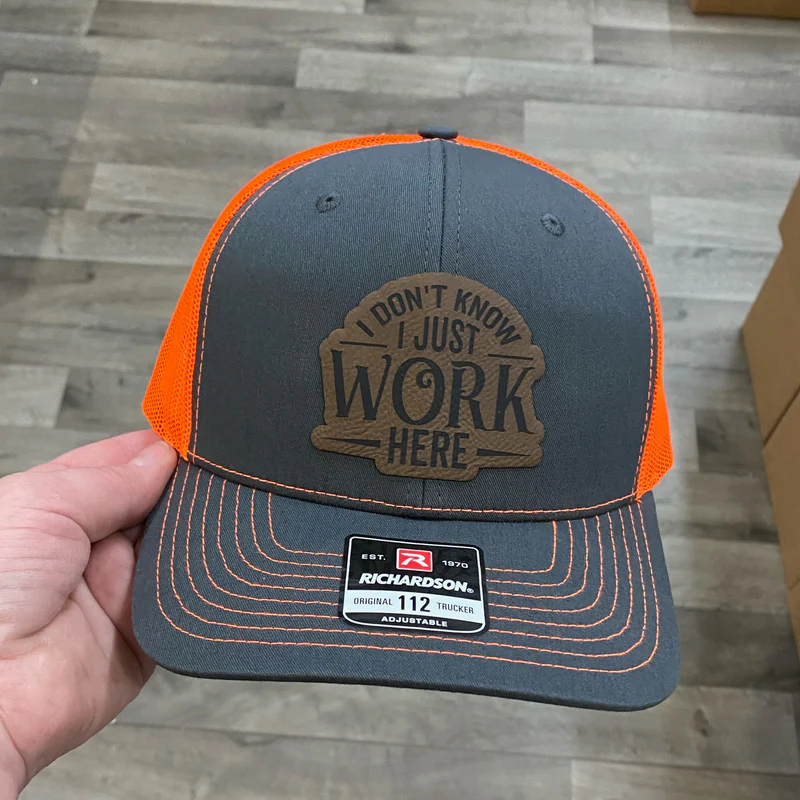 I Don't Know, I Just Work Here Hat 112 Richardson High Viz Orange