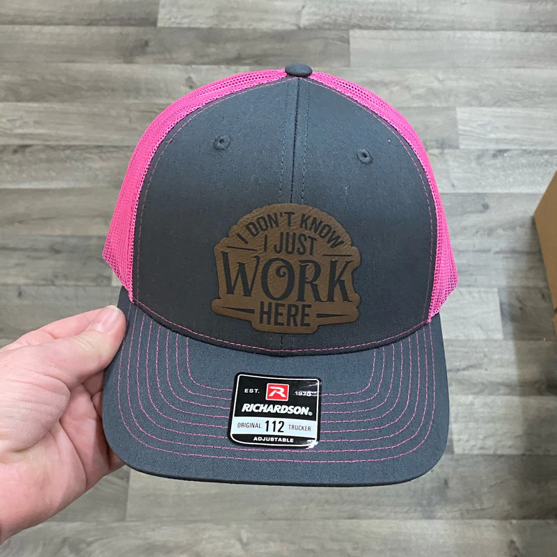 I Don't Know, I Just Work Here Hat 112 Richardson Hat High Viz Pink