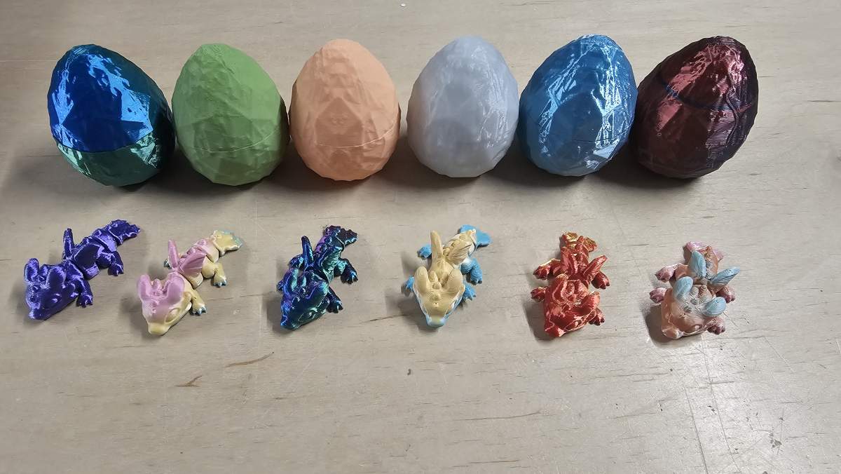 6 pack Baby Dragons with Egg Various Colors Egg Style will vary