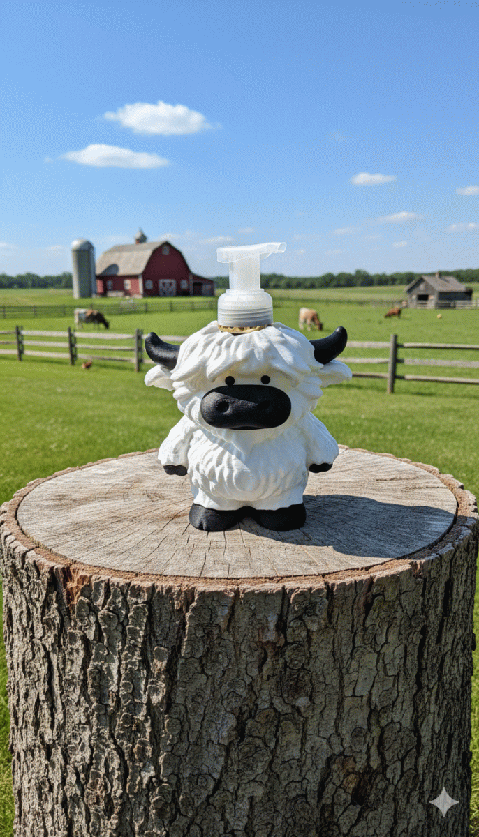 Highland Cow soap holder for Bath and Body Works Soap (White Black)