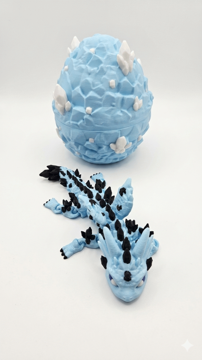 Small Blue Crystal Dragon & Egg